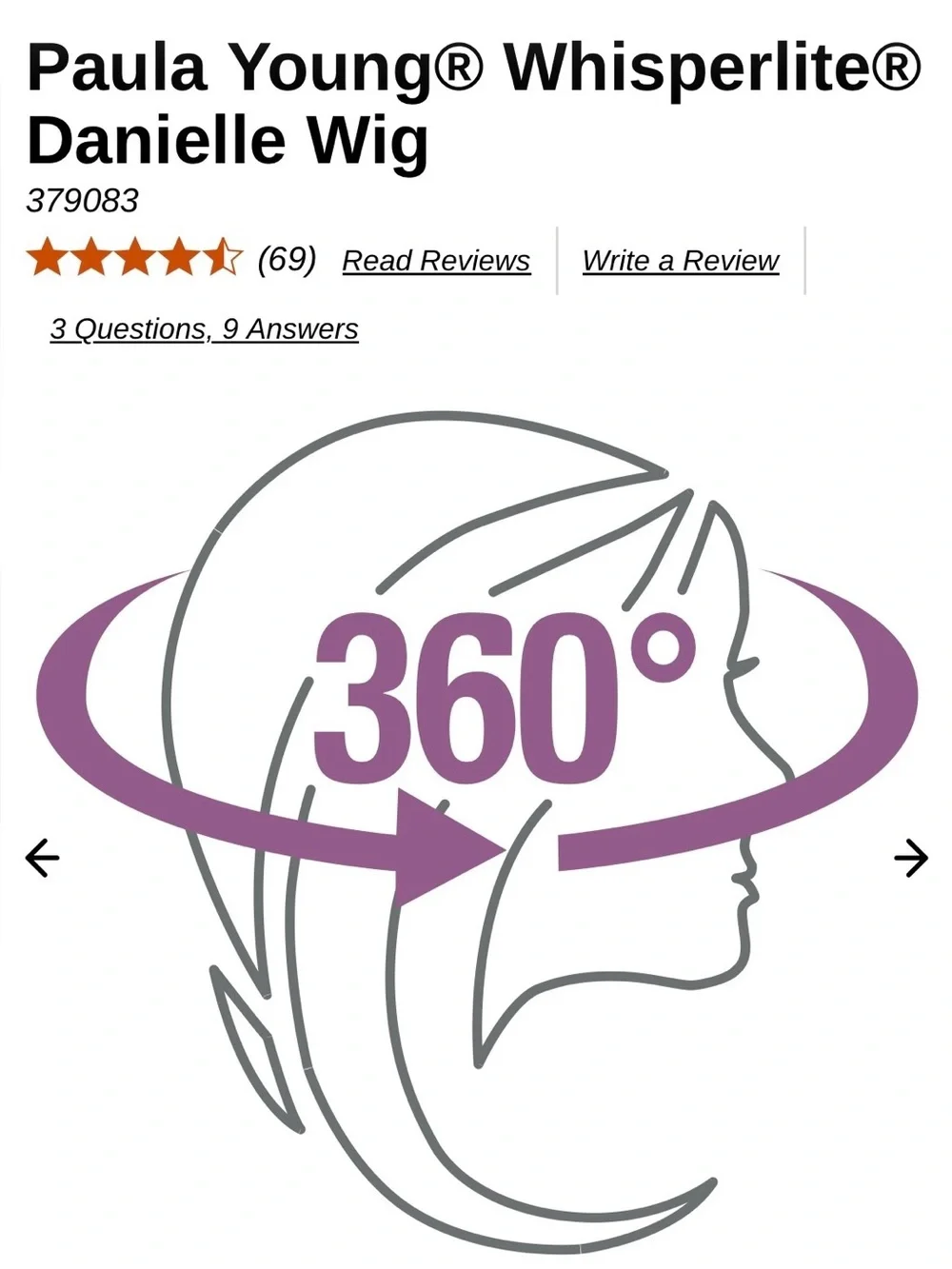 NEW PAULA YOUNG DANIELLE WIG Color “Angels Wing”